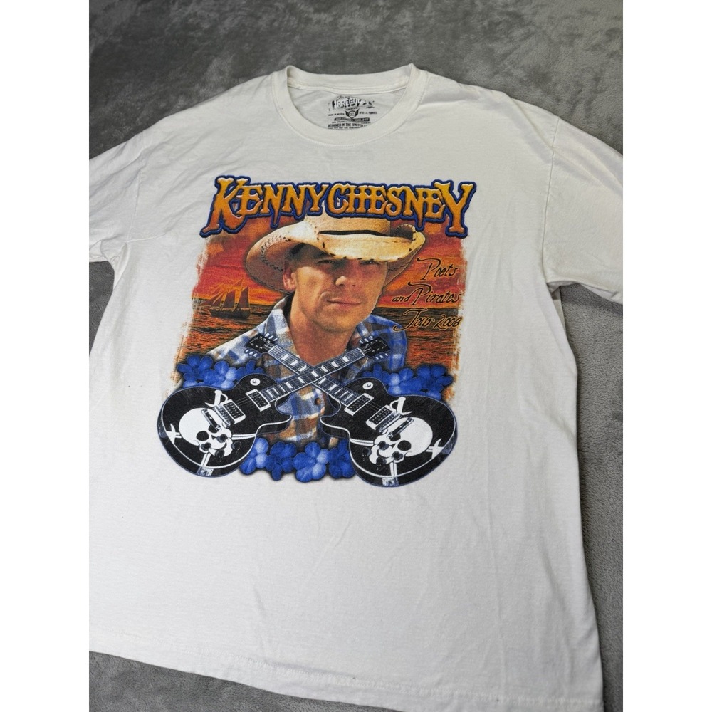 Vintage 2008 Kenny Chesney Poets And Pirates Tour 2 Sided Tour Dates Tee Size XL